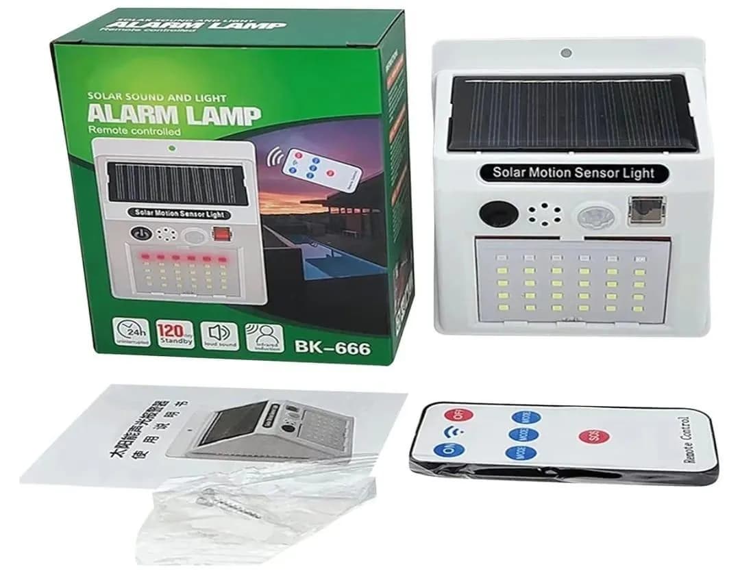 Portable Solar Alarm Lamp 8K-666 Remote Control