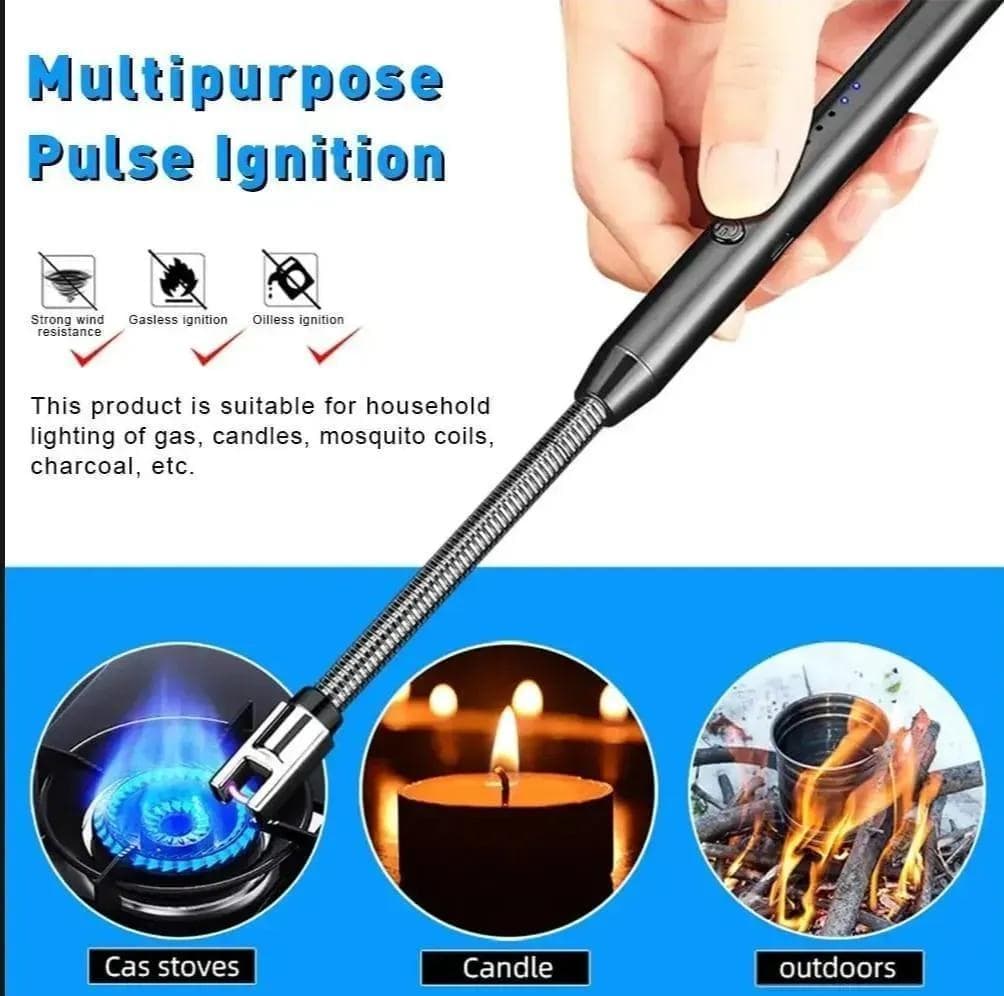 Portable Rechargeable Electric Lighter Stainless Steel 2"