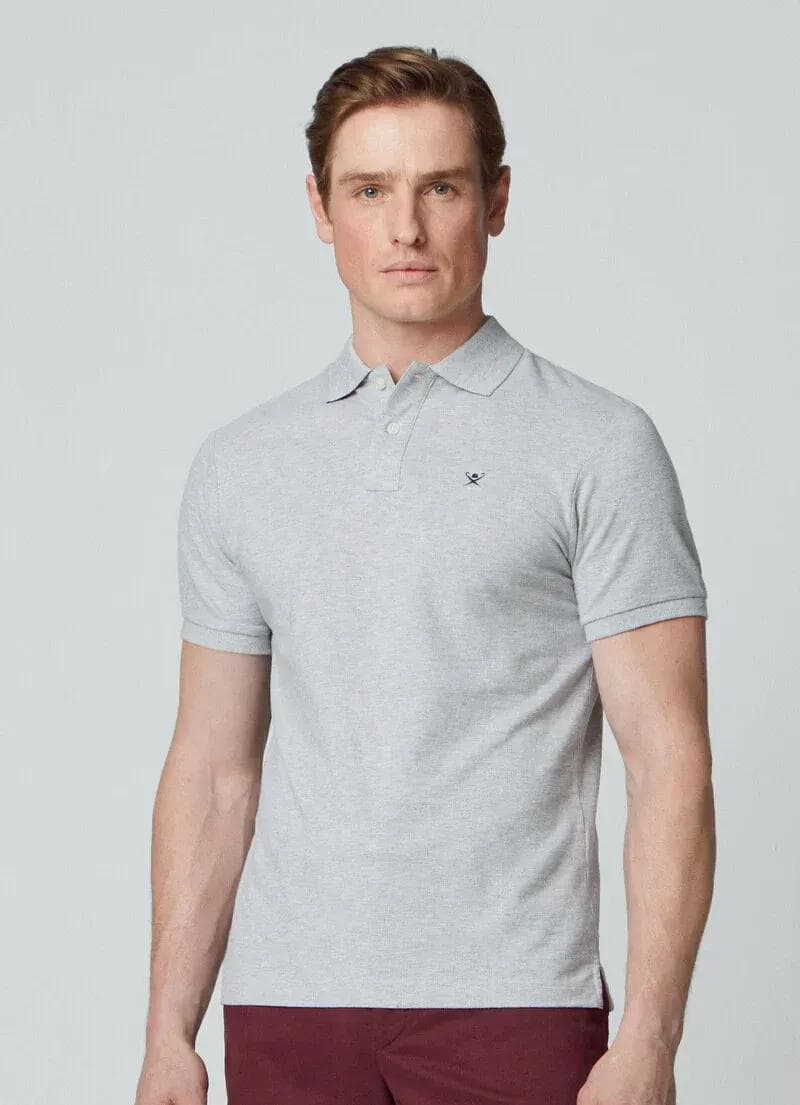 Men's Light Gray Polo Shirt with Logo
