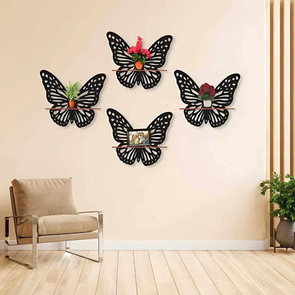 Butterfly Wall Decor Black Plastic Modern Home Decor