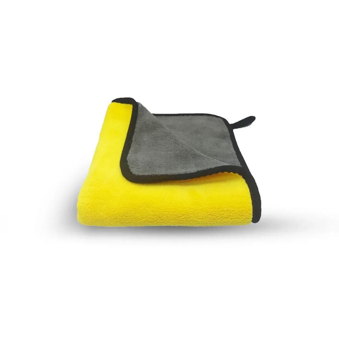 Premium Microfiber Car Towel Set Gray Yellow Lint-Free