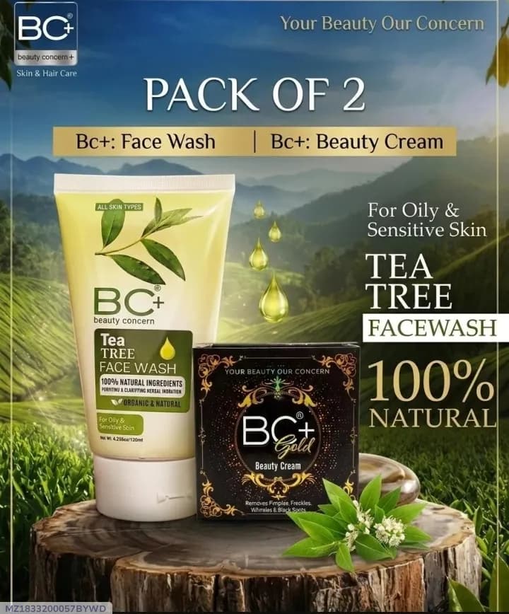 Tea Tree Face Wash & Cream Pack of 2