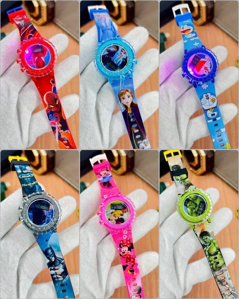 Kids Spinner Watches Spider-Man Frozen Doraemon Batman Minnie Mouse
