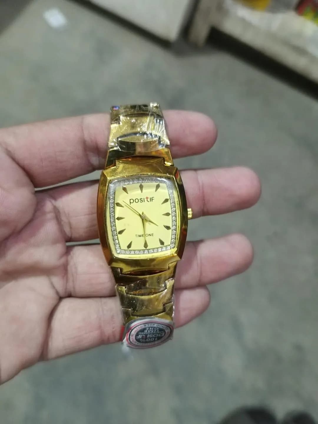 Positif Men's Gold Watch 45mm Square Dial