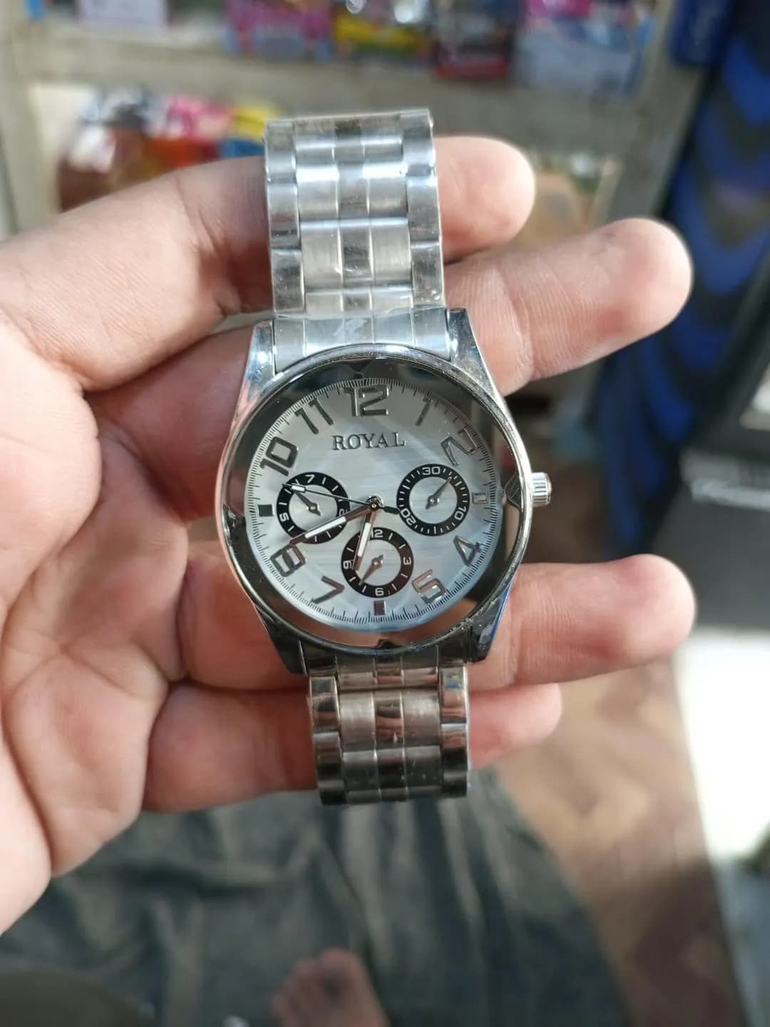 Stainless Steel Royal Chronograph Watch with Stopwatch