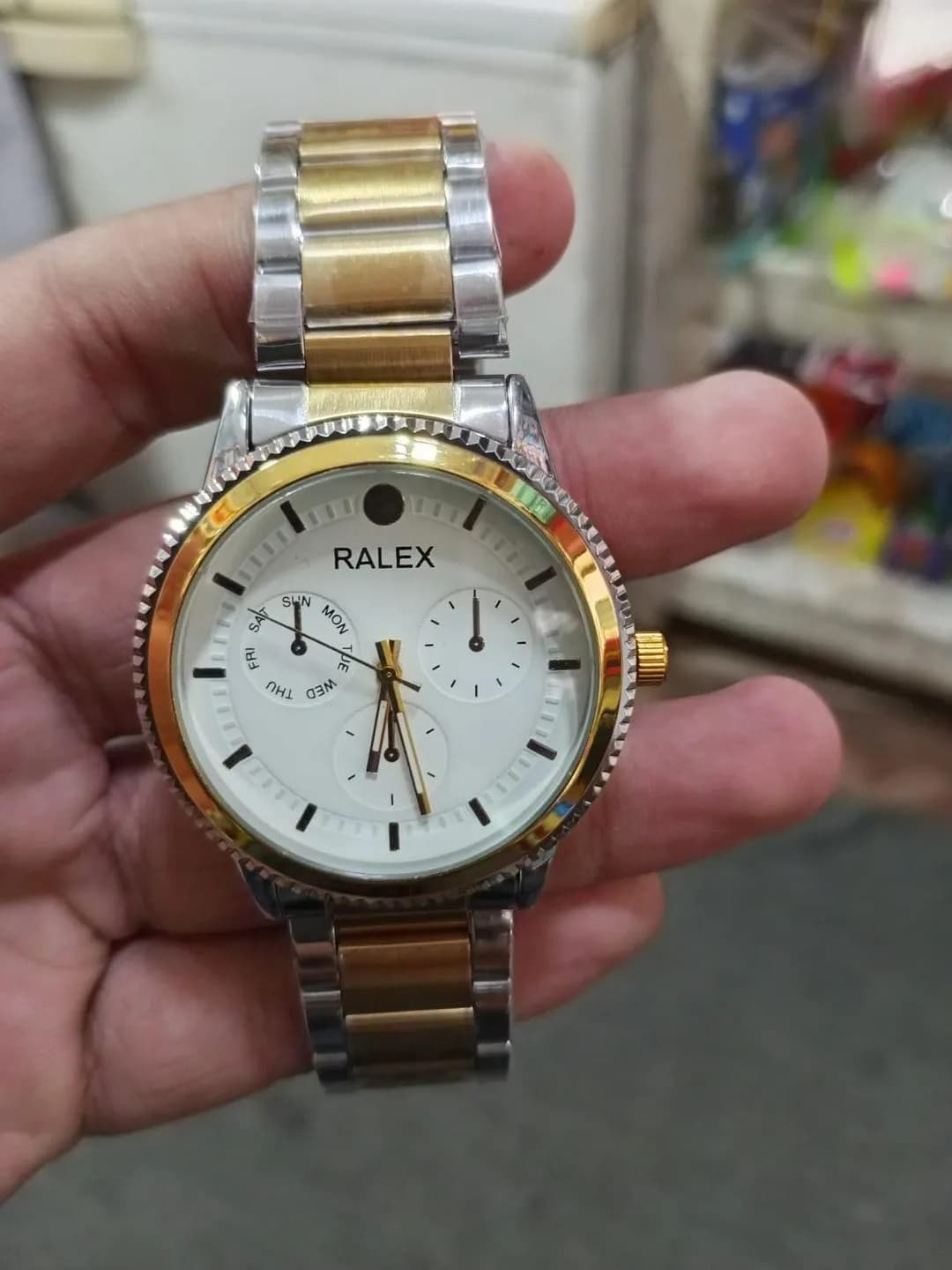 RALEX Two-Tone Analog Wristwatch Gold Silver 6mm