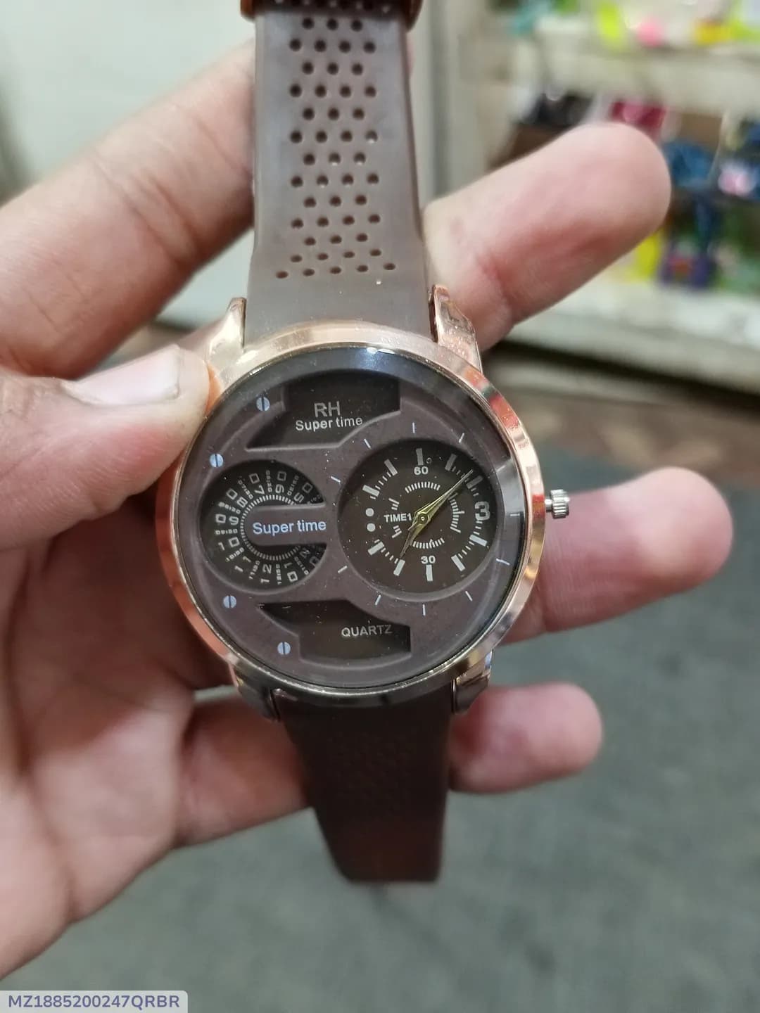 Unisex Rose Gold Analog Watch Brown Strap 6cm