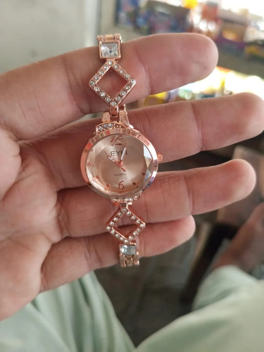Rose Gold Crystal Bracelet Watch for Women 6mm