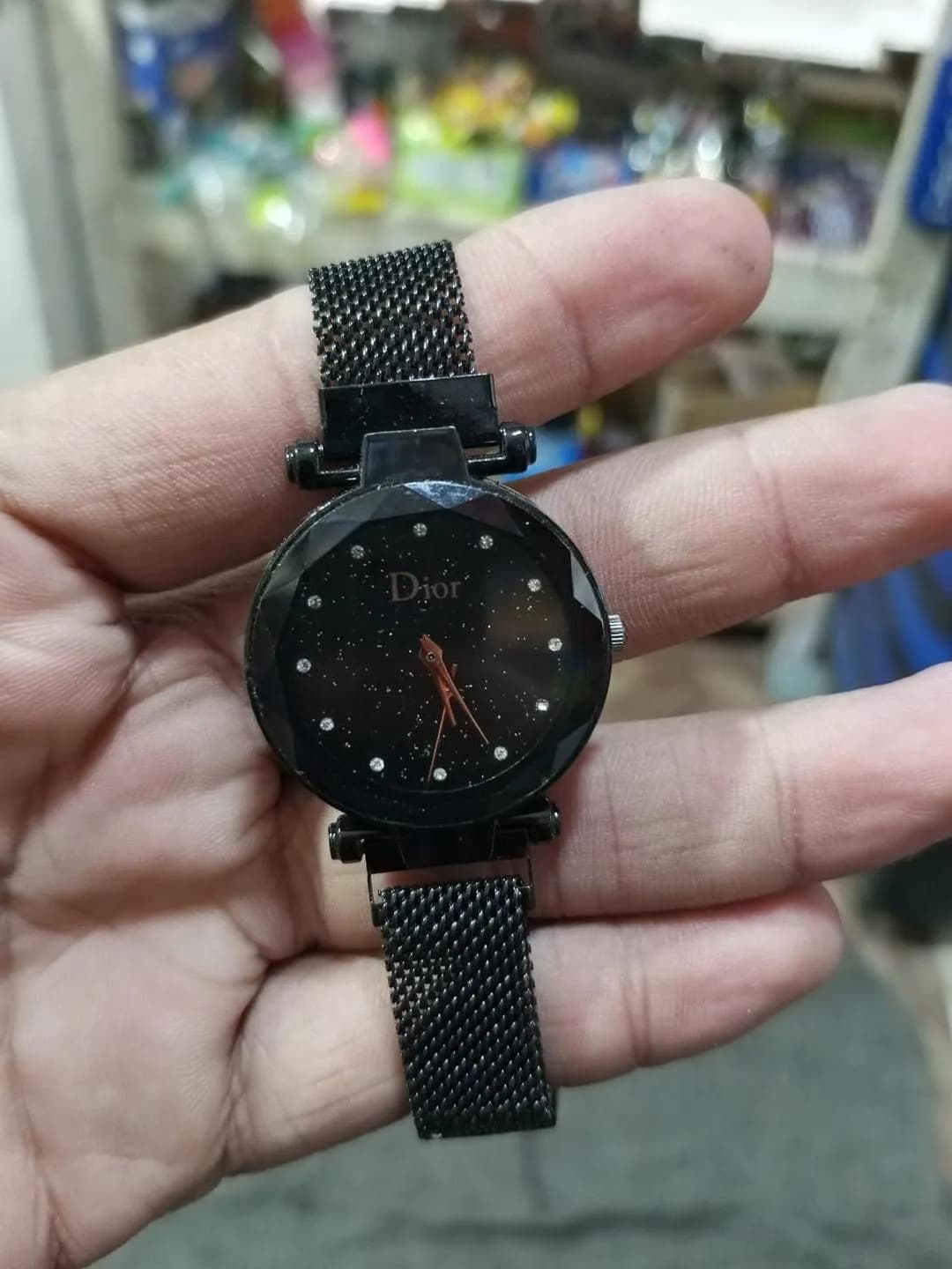 Dior Black Starry Sky Women's Watch with Magnetic Strap