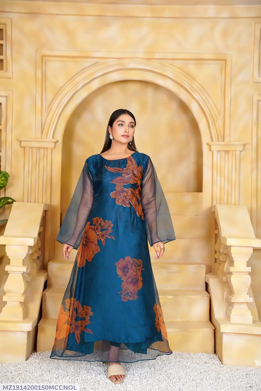 Blue Swiss Lawn 3Pcs Set for Women with Digital Print