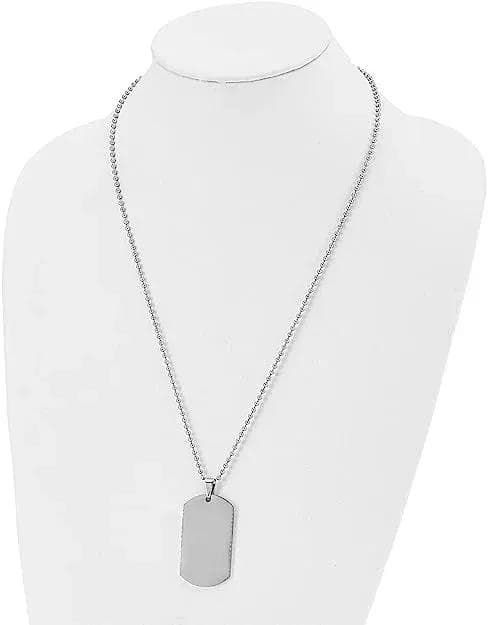 Stainless Steel Military Army Box Pendant for Men Silver