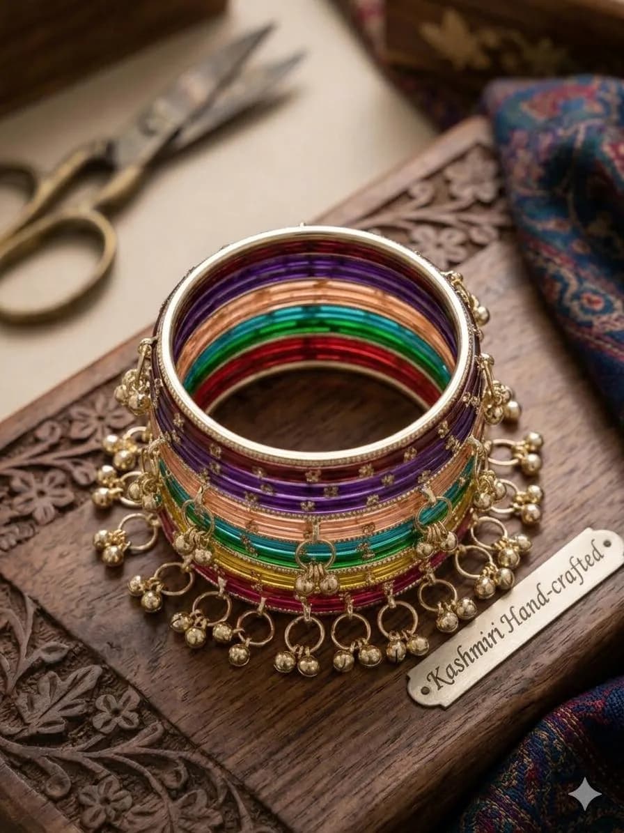 Multi Color Gemstone Bangle Set for Women