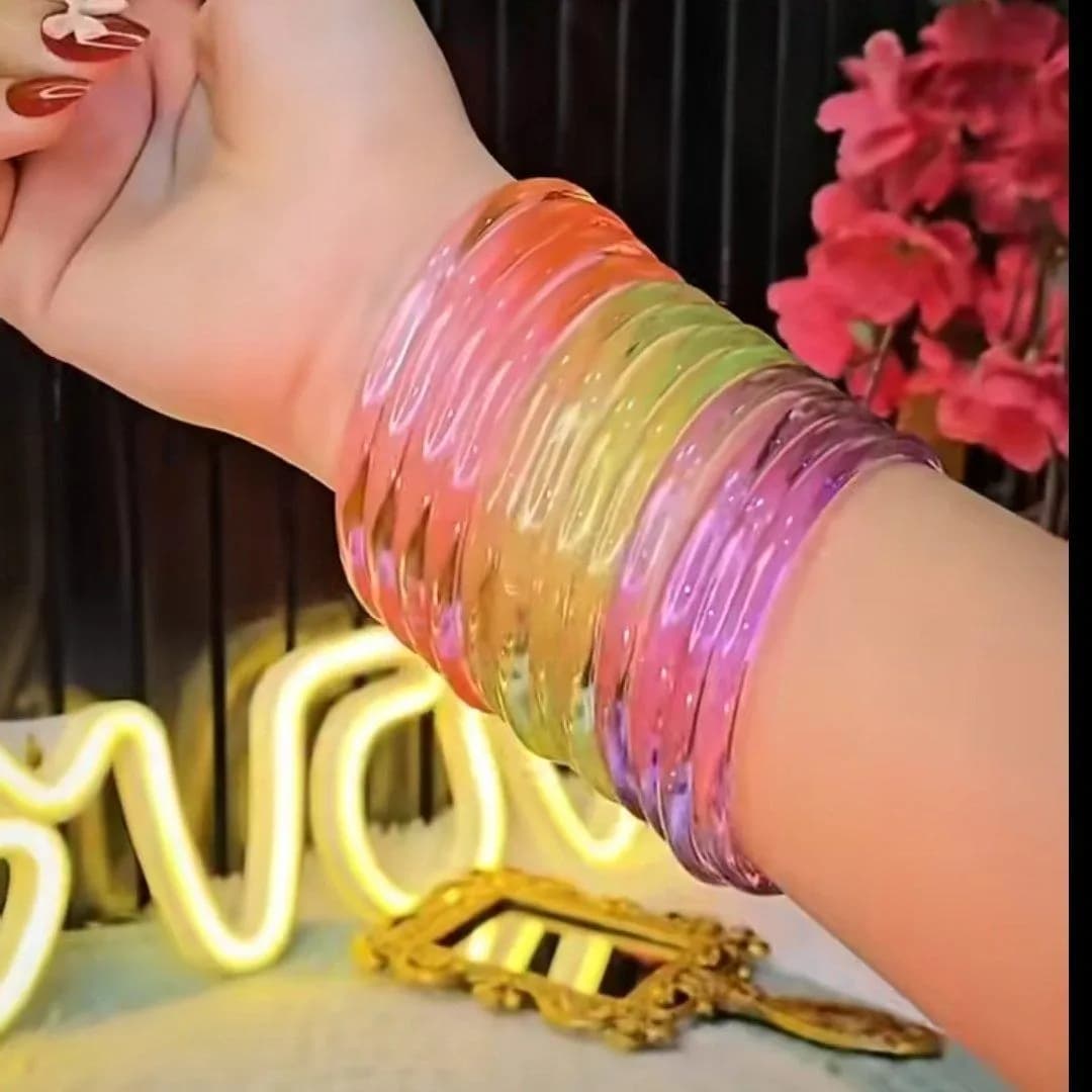 Glossy Glass Jelly Bangles for Women
