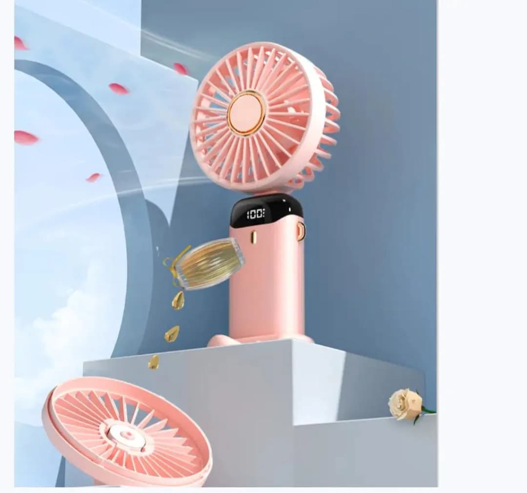 Portable Neck Fan Pink Rechargeable