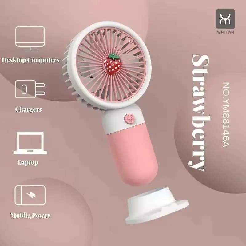 Pink Strawberry Neck Fan for Home Cinema