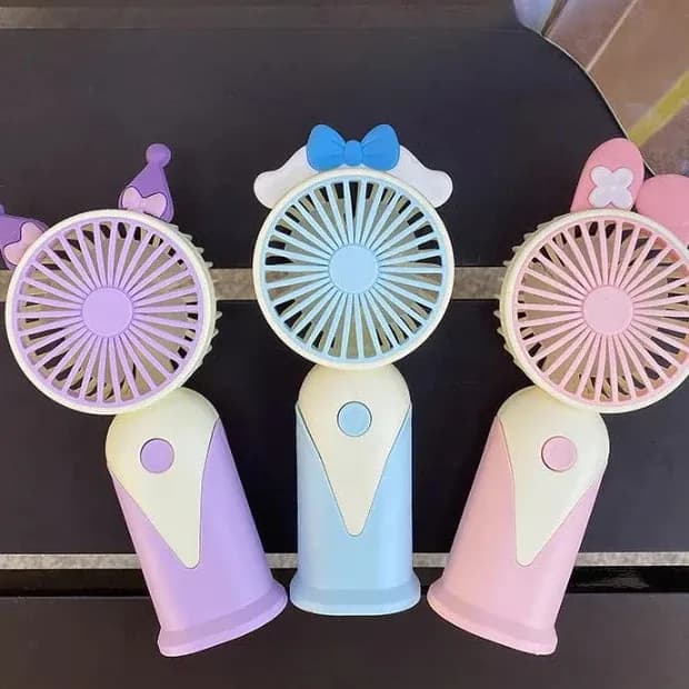 Foldable Neck Fan for Girls Pink Blue Purple