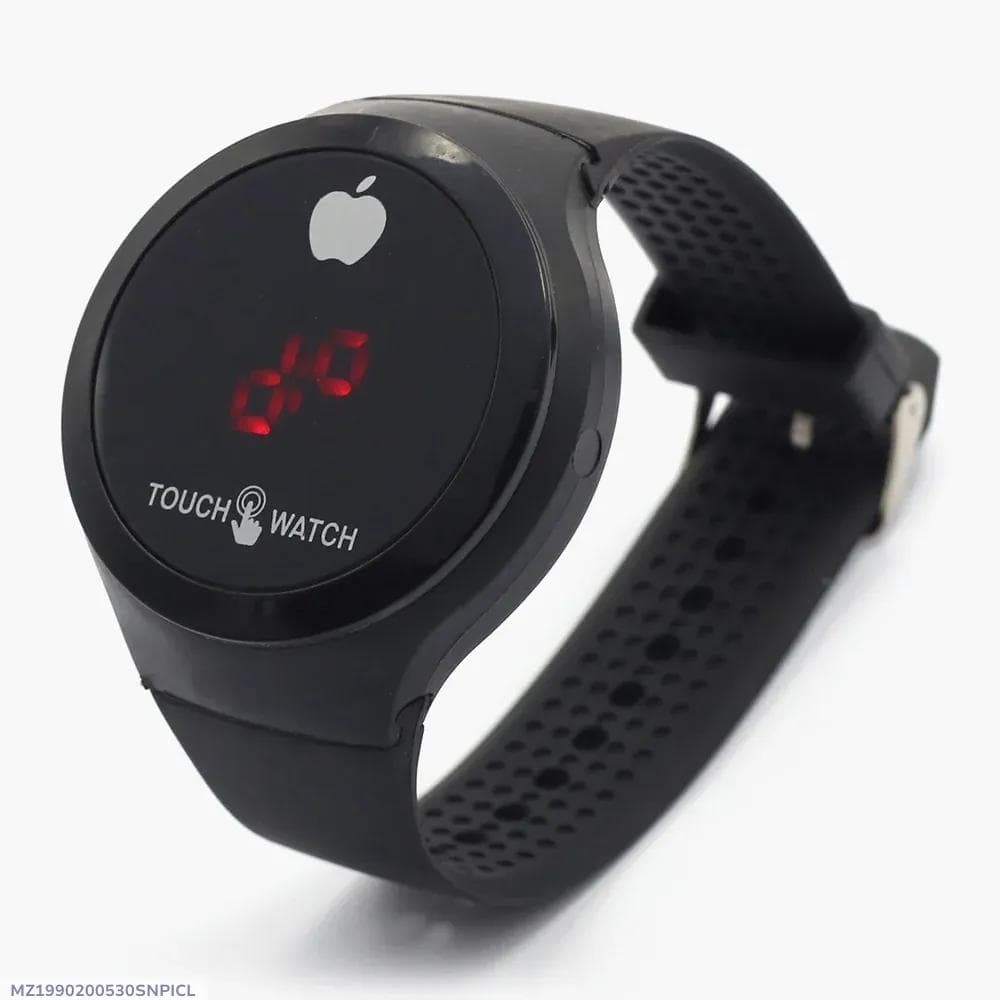 Men's Black Touch & Go Smart Watch with LED Display