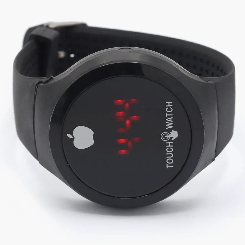 Men's Black Touch & Go Smart Watch with LED Display