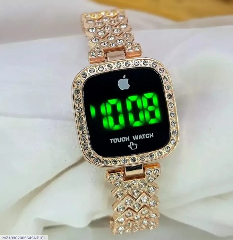 Women's Gold Crystal Touch Watch 10:09