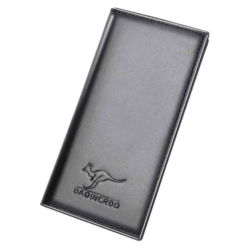 Men's Leather Tri-Fold Wallet Dark Gray Slim