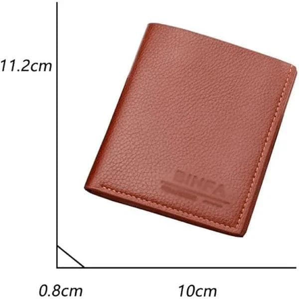 Men's PU Leather Wallet 10x8cm Brown Black Grey