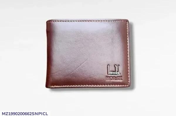 Men's Leather Tri-Fold Wallet Black Brown
