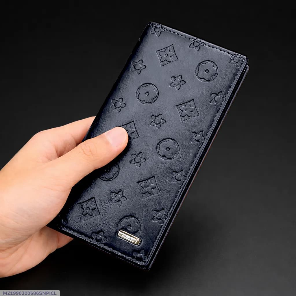 Monogram Luxe Long Wallet – Zip Around Purse with 14 Card Slots Black