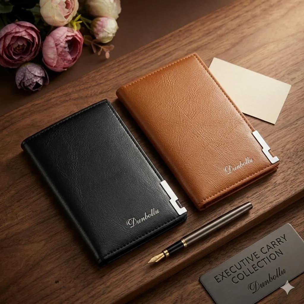 Women's Leather Wallet Black Brown 6Pockets Dual Money Pockets