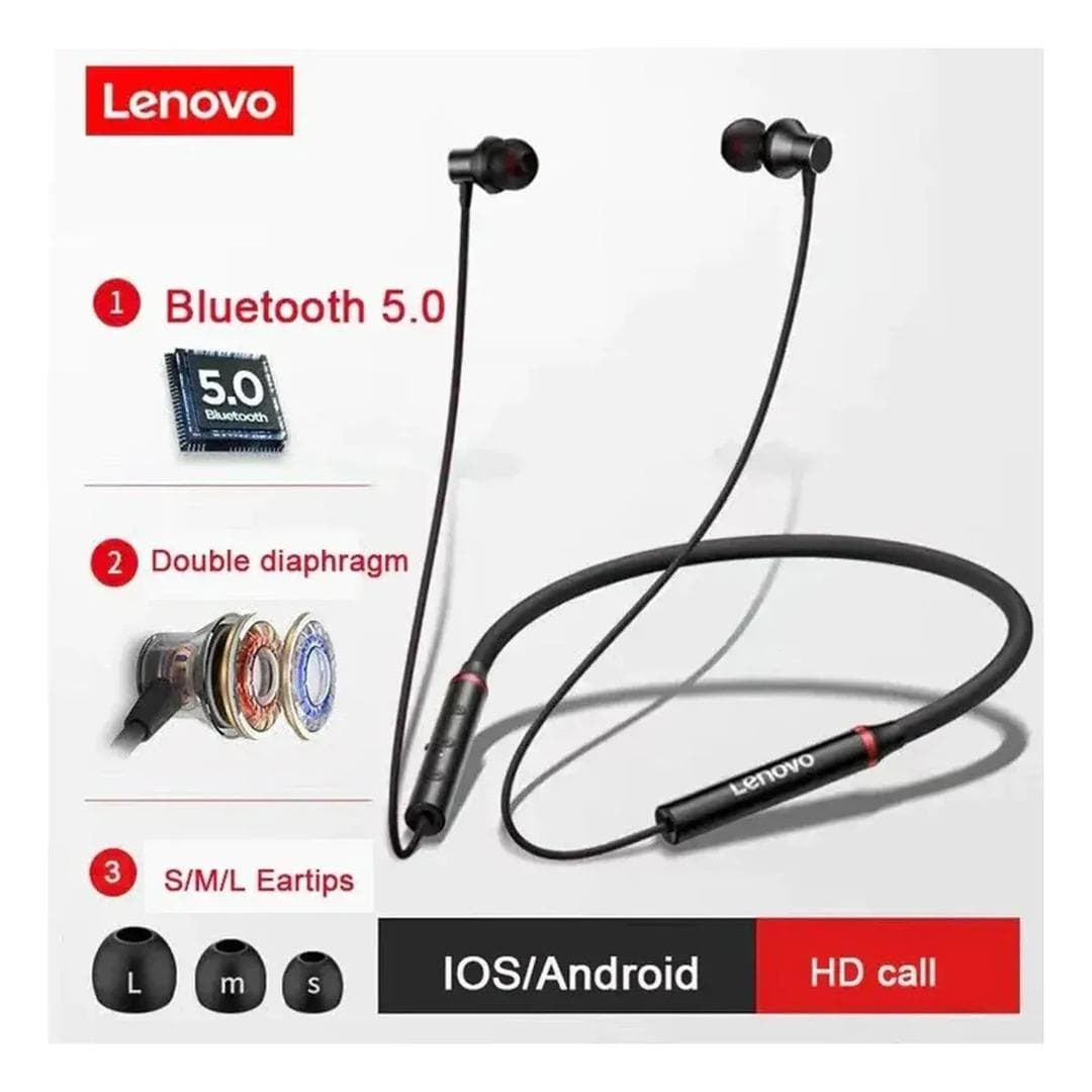 Lenovo Wireless Neckband Bluetooth 5.0 Black HD Call