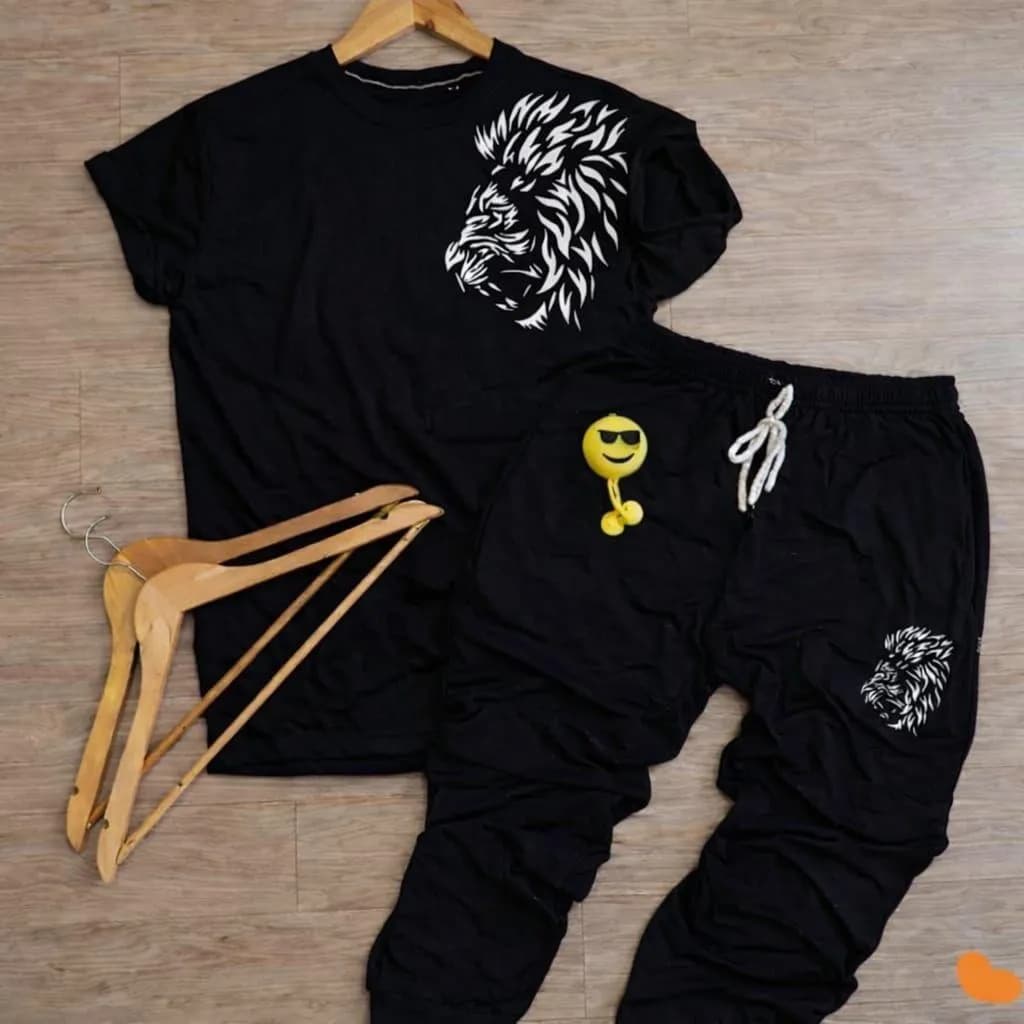 2 Pcs Men's Polyester Printed Track Suit