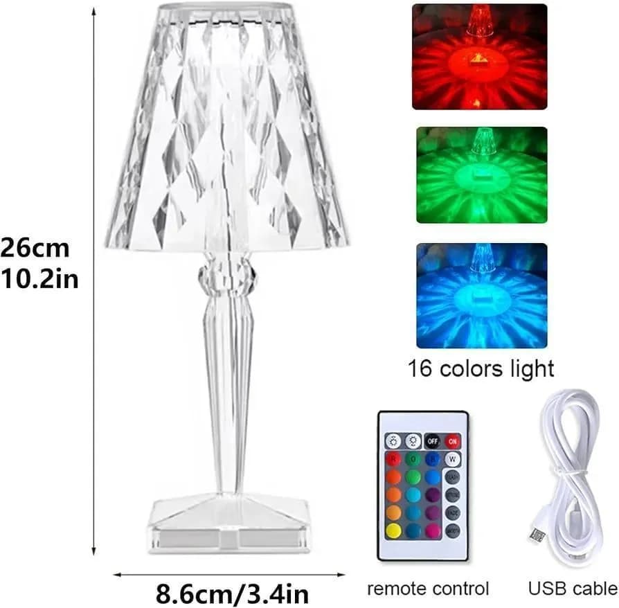 Rechargeable LED Table Lamp 16 Colors ABS Plastic