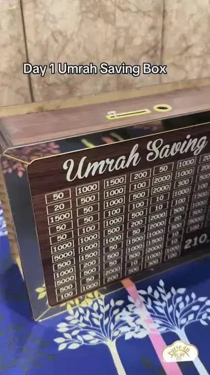Umrah Saving Box Premium Wood 5-in-1 Design
