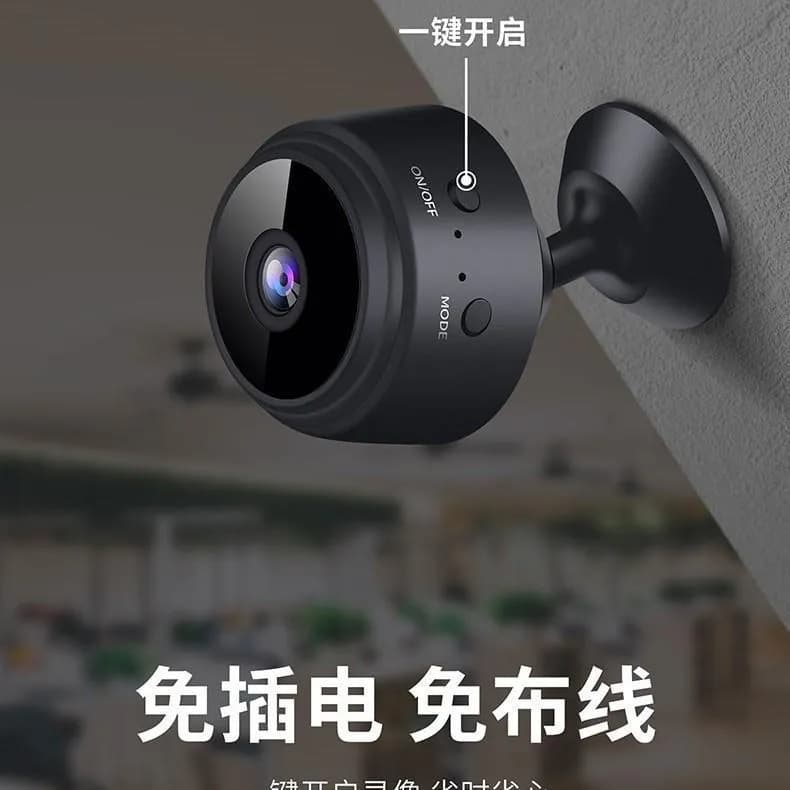 Mini Camera A9 One Touch Rechargeable Black ABS