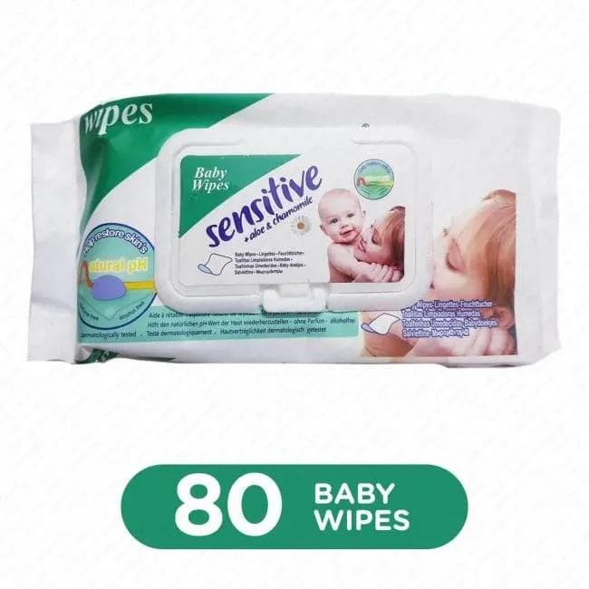 Baby Wet Wipes 80 Pcs Cotton Sensitive Skin Safe