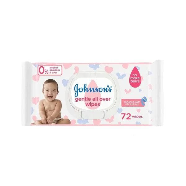 Johnson's Gentle All-Over Wipes 72 Pack No Alcohol