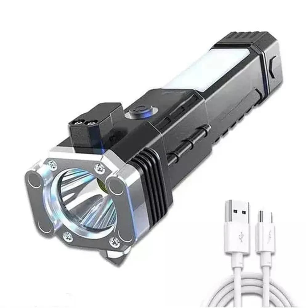 Rechargeable LED Flashlight Black USB-C A