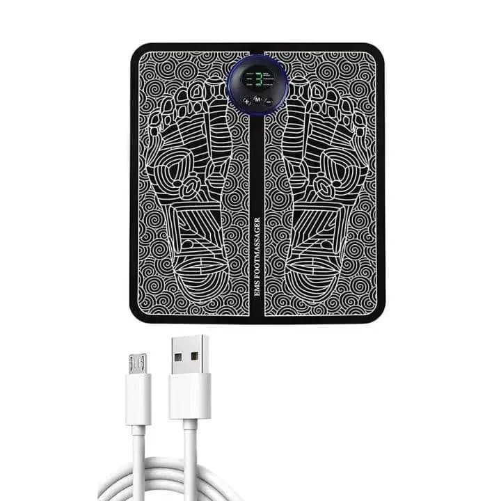 Rechargeable Black Silicone Foot Massager with USB Cable