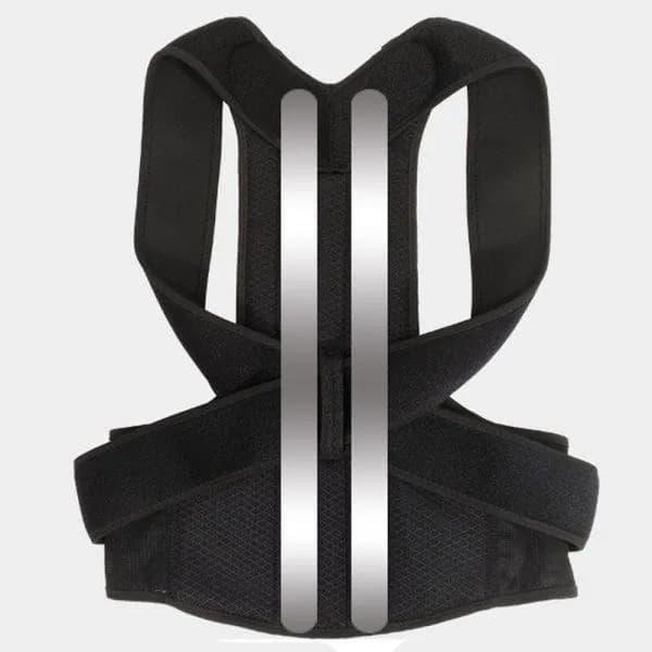Black Adjustable Sports Belt with Silver Stripes