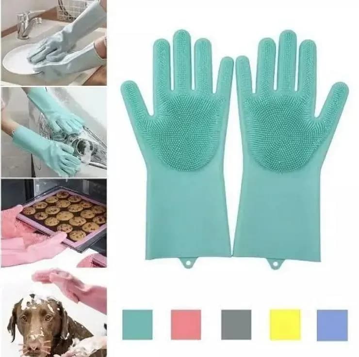 Silicone Kitchen Gloves for Safe Cleaning & Pet Care