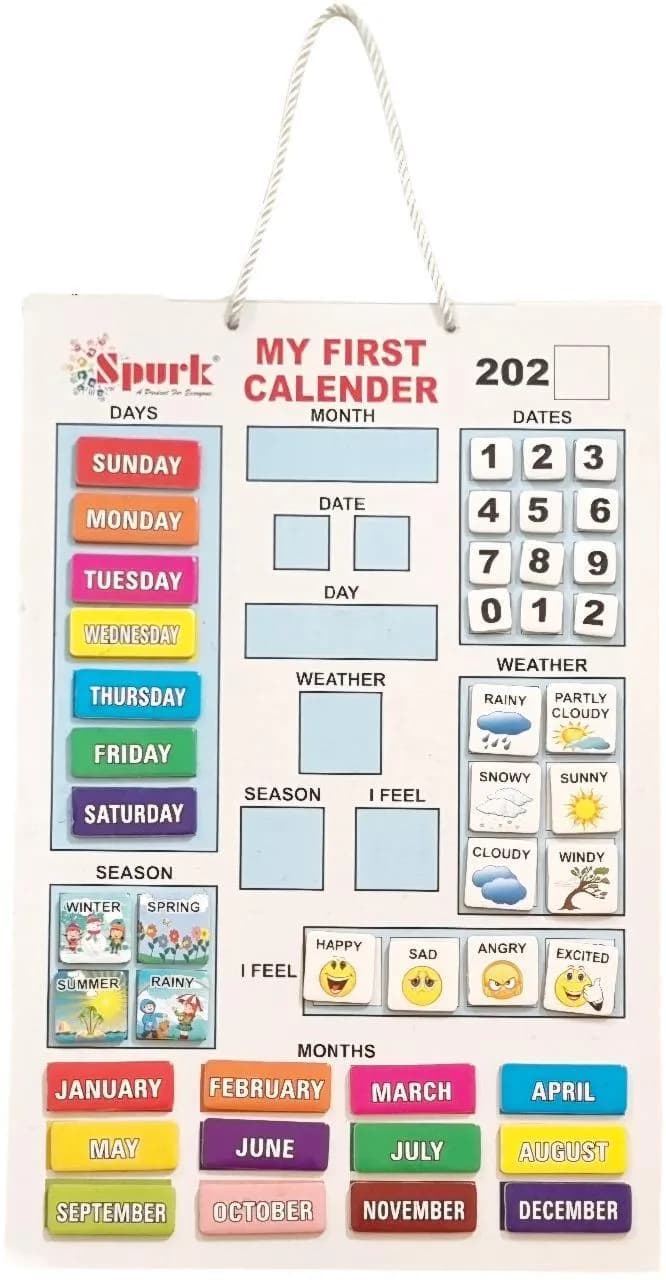 Kids Educational Calendar with Weather & Seasons Tiles