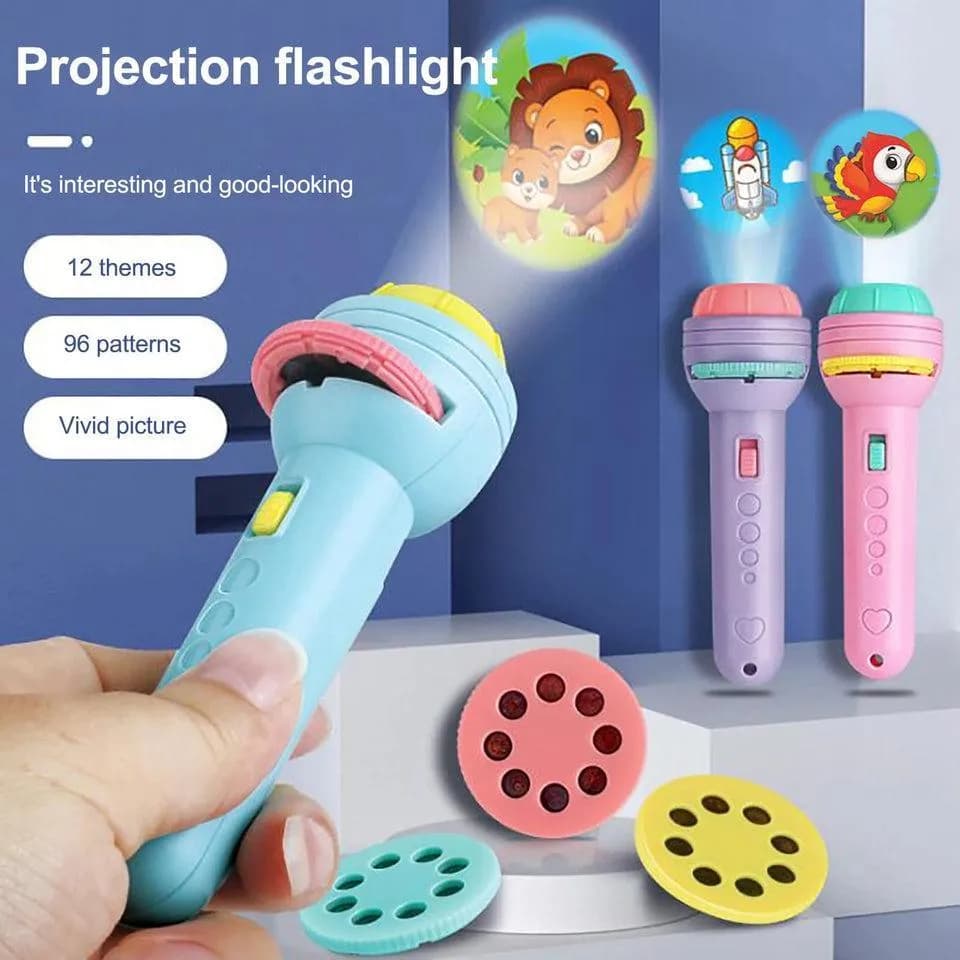Kids Animal Print Projection Torch with 12 Themes