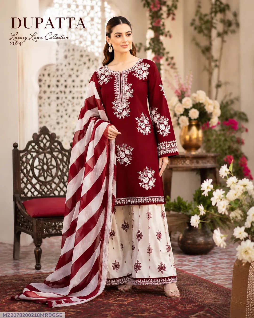 2 Pcs Women's Unstitched Embroidered Suit