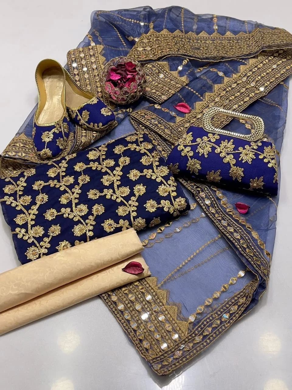 Fancy Collection 5-Piece Embroidered Suit for Women