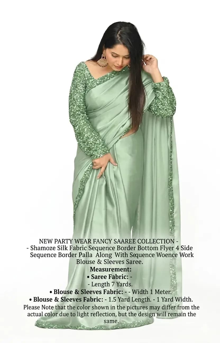 Shamoze Silk Saree with Sequence Work & 7 Yard Length