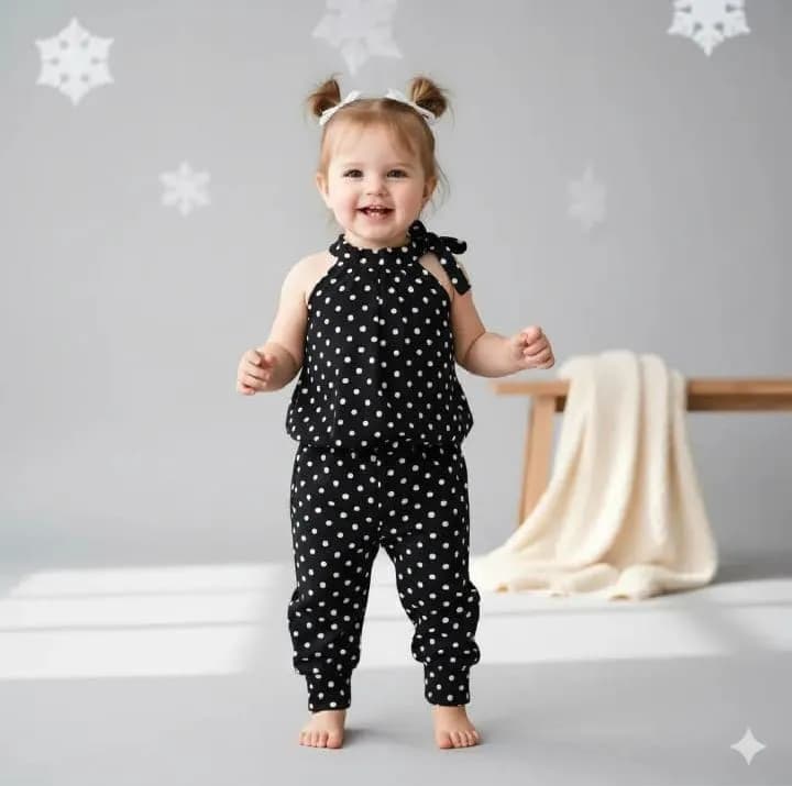 Toddler Black Polka Dot Western Suit Set - image 1