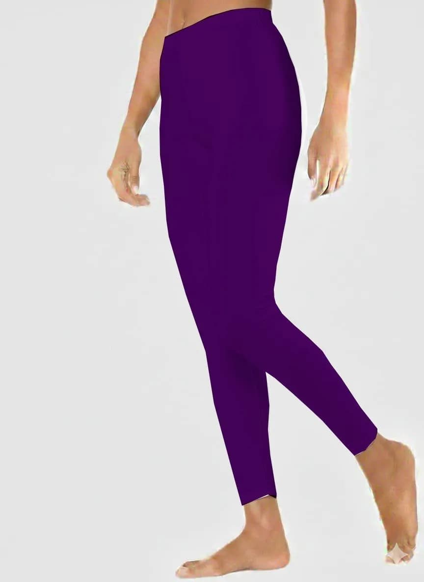 Purple Slim Fit Thermal Tights for Women