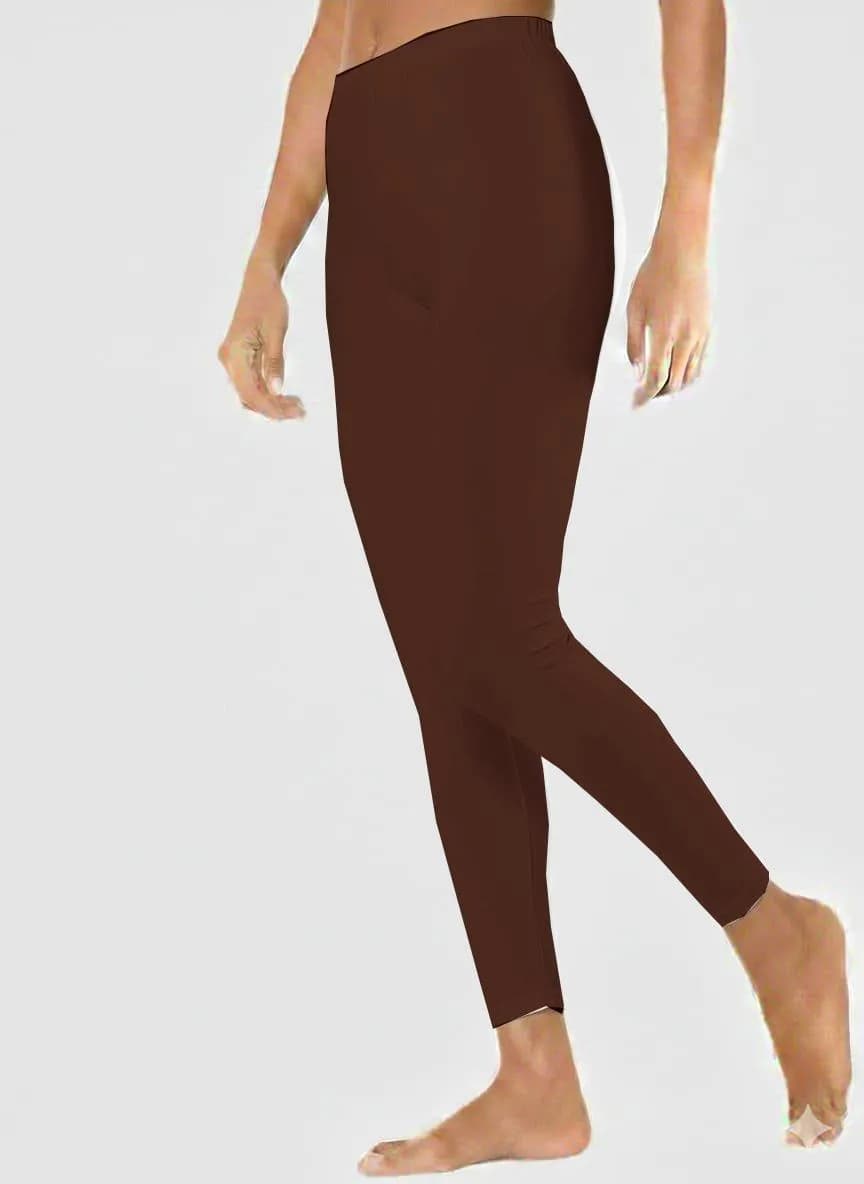 Brown Slim Fit Thermal Tights for Women