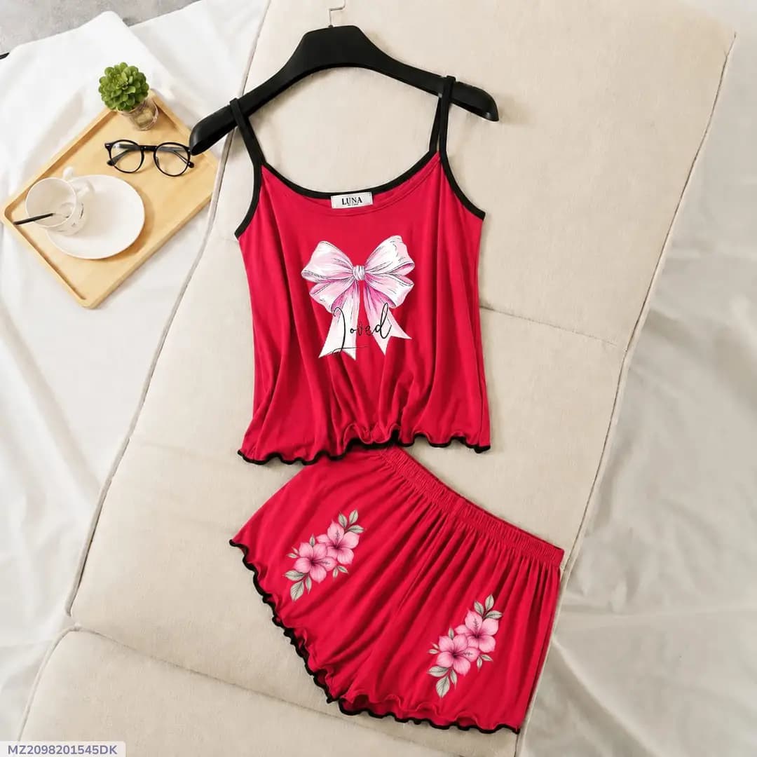 Cotton Jersey Printed Light Weight Camisole Set