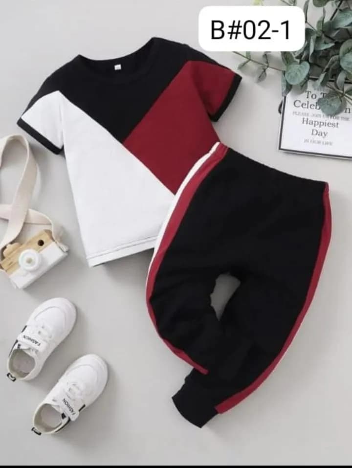 Women's Black Red White Track Suit Set with Shoes