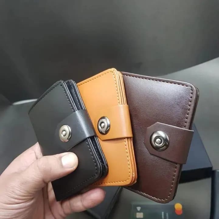 Boy's Leather Wallet Black Mustard Brown Formal